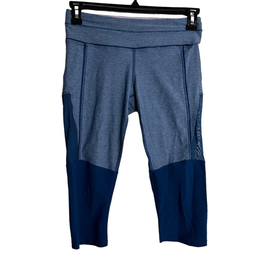 Lululemon Training Tough Crop Poseidon Blue EUC SZ6
